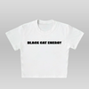 Black cat energy baby tee - white