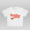 Cherry - baby tee white